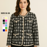 Parisian Vintage Tweed Cardigan With Pearl Buttons - UK SIZE 10-22