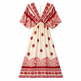 BOHO BREEZE V NECK MAXI DRESS SIZE 12-22