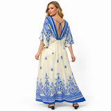 BOHO BREEZE V NECK MAXI DRESS SIZE 12-22