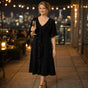 RUFFLE MIDI DRESS V-NECK BUTTERFLY RUFFLE HEM ONE SIZE 12-22 Fits All