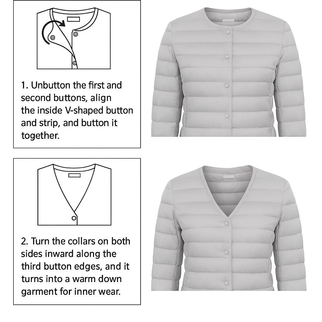 Lightweight Water Resistant 90% Real Down Jacket - UK Size 12-24