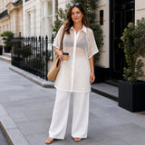 Ladies Summer Mesh Cover Up Shirt Breathable Beach Shirt ONESIZE 10-24