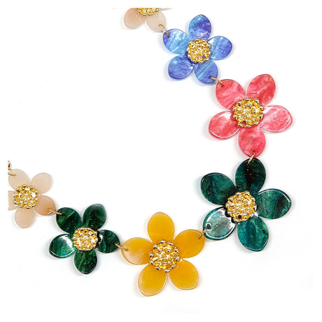 Daisy Flowers Short Necklace