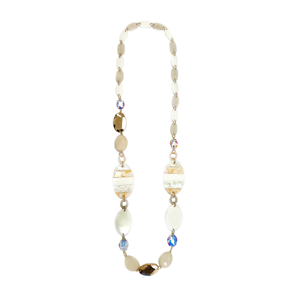 Beaded Pabbles Chain Necklace