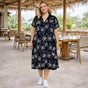 Breathable Cotton Silk Blend Premium Embroidered Summer Dress  | One size UK 12–22