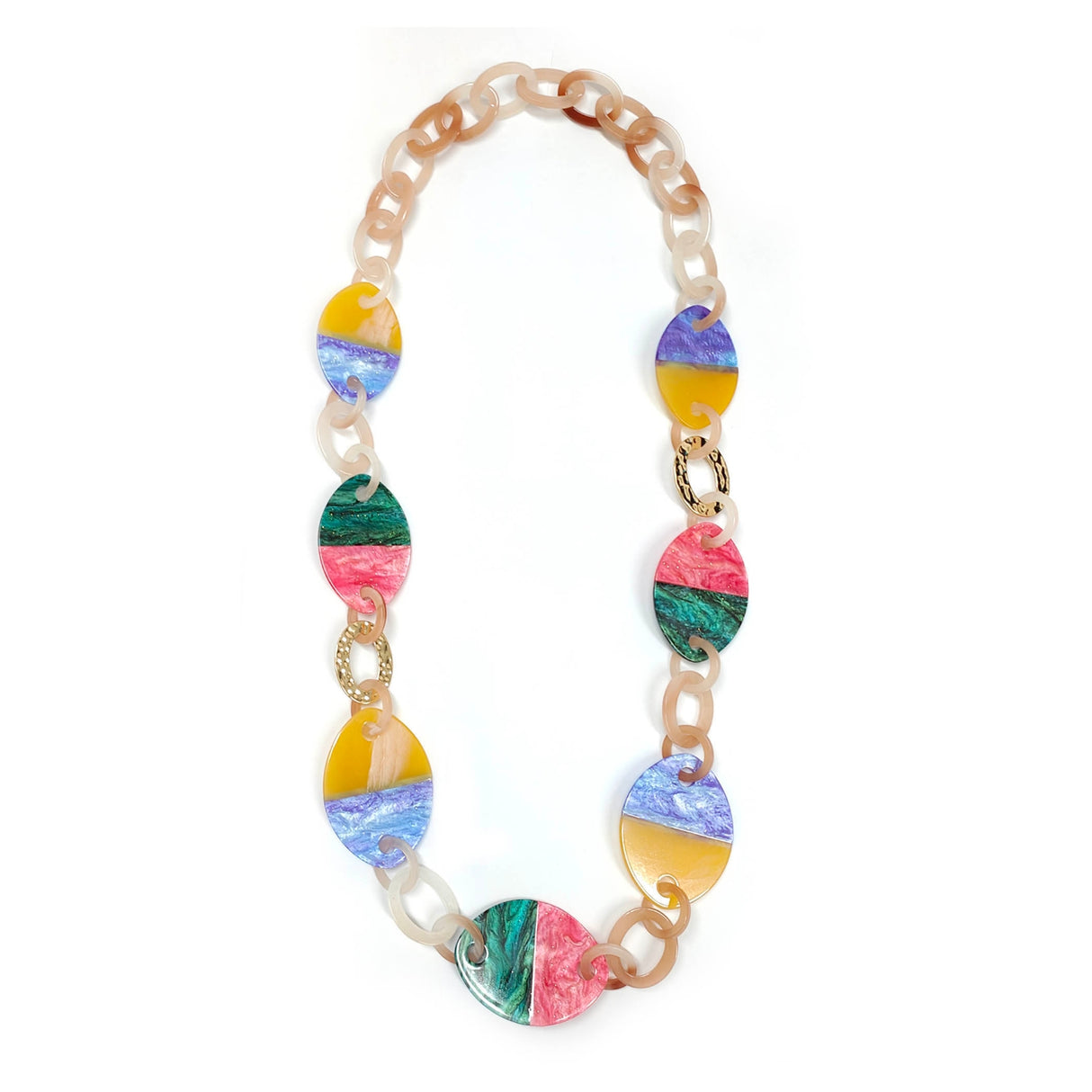 Oval Chain Water Layers Necklace