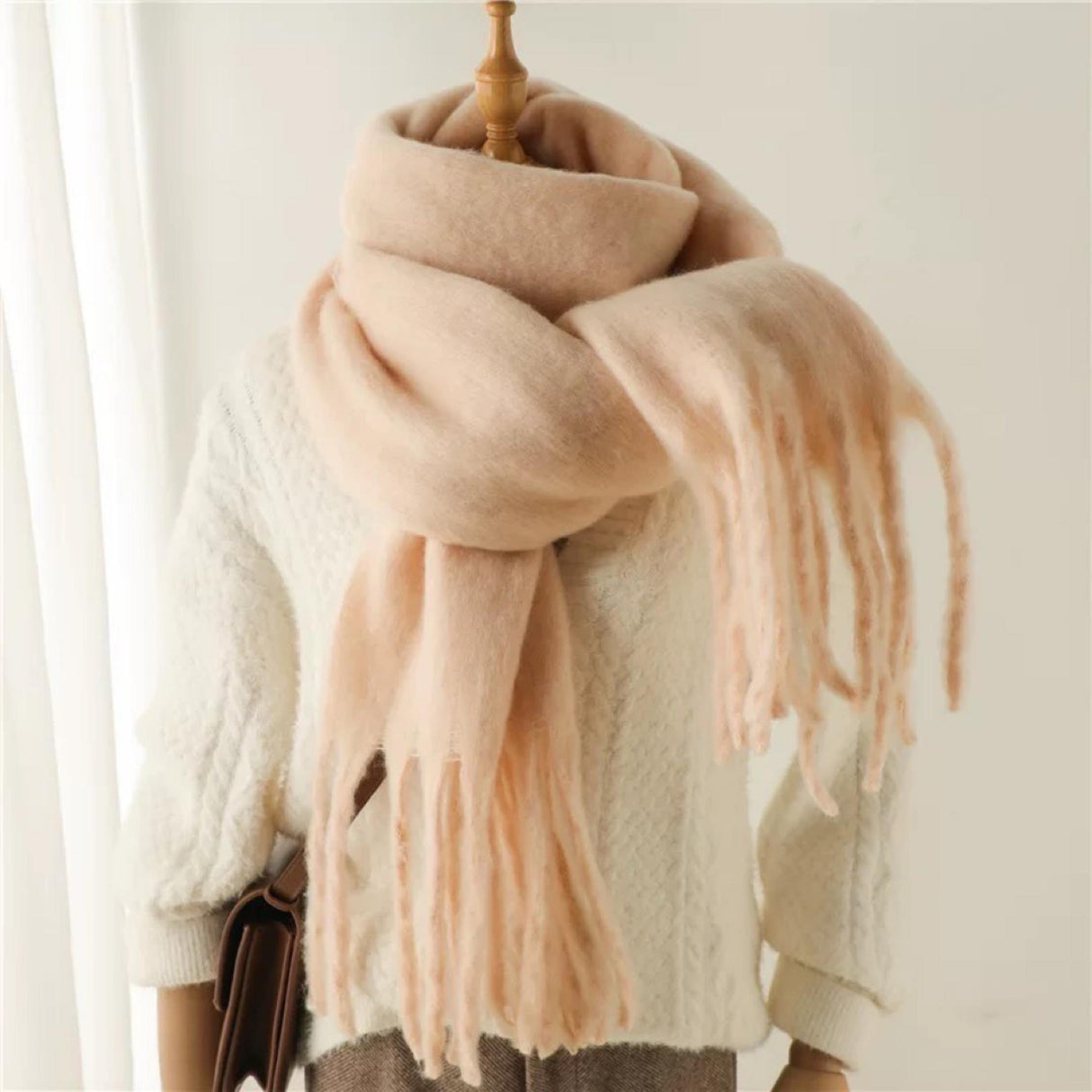 Fluffy Scarves With Chunky Tassels Super Soft Super Fluffy Cosy And Warm