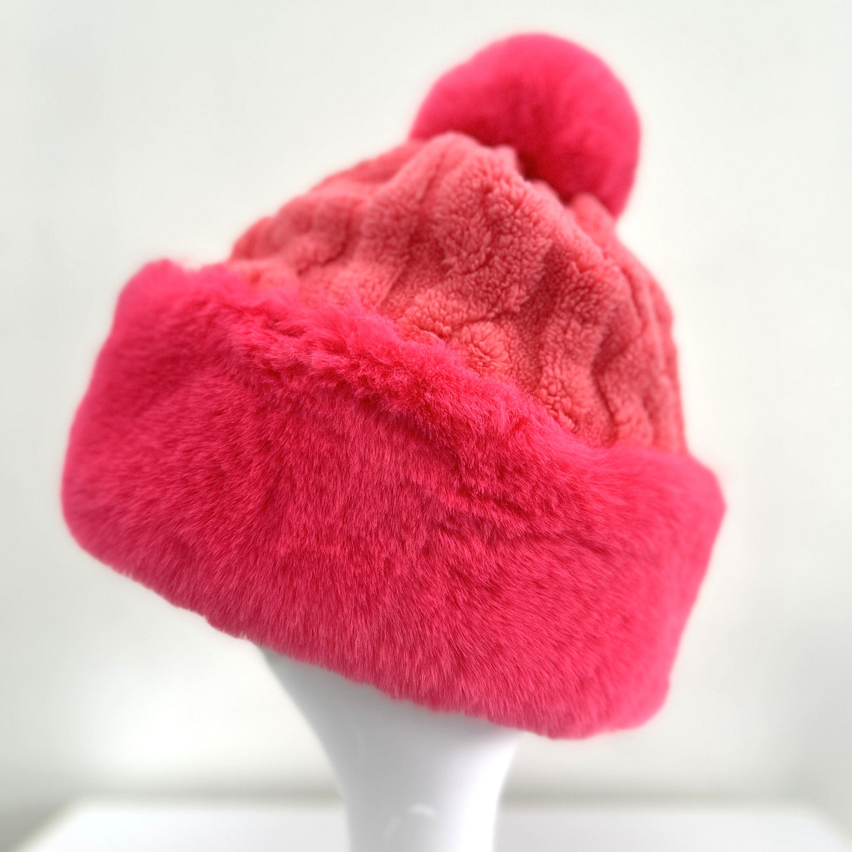Women's Faux Fur Winter Pom Pom Hat SUPER SOFT SUPER COZY Plush warm lining inside