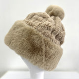 Women's Faux Fur Winter Pom Pom Hat SUPER SOFT SUPER COZY Plush warm lining inside