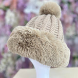 Faux Fur Winter Pom Pom Hat SUPER SOFT SUPER COZY