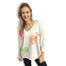 OVERSIZED STRIP 3/4 length multi hearts sweatshirts 100% cotton, plus size 10-24