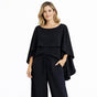 Cape Butterfly Top & Wide Leg Pants Co-Ord Set – Plus Size