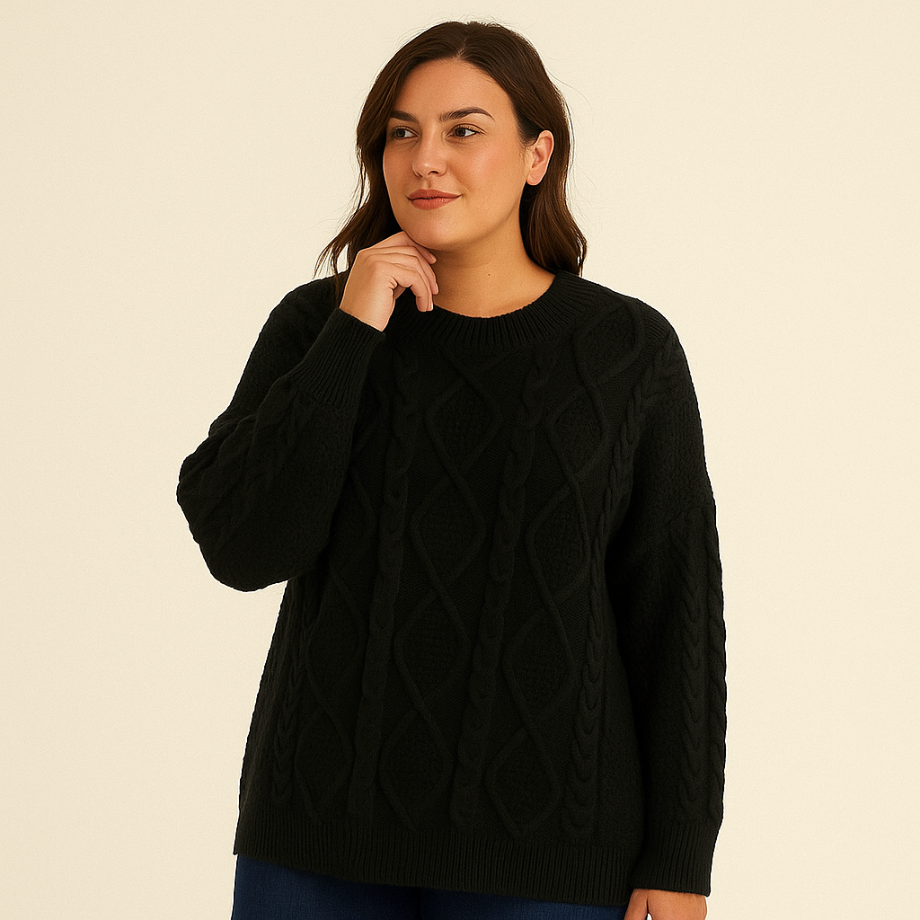 Chunky Cable Knitted Oversized Stretchy Winter Pullover Jumper