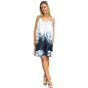 PLEATED BABYDOLL LADIES CASUAL MINI DRESS SUMMER WAVE PRINTS