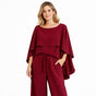 Cape Butterfly Top & Wide Leg Pants Co-Ord Set – Plus Size