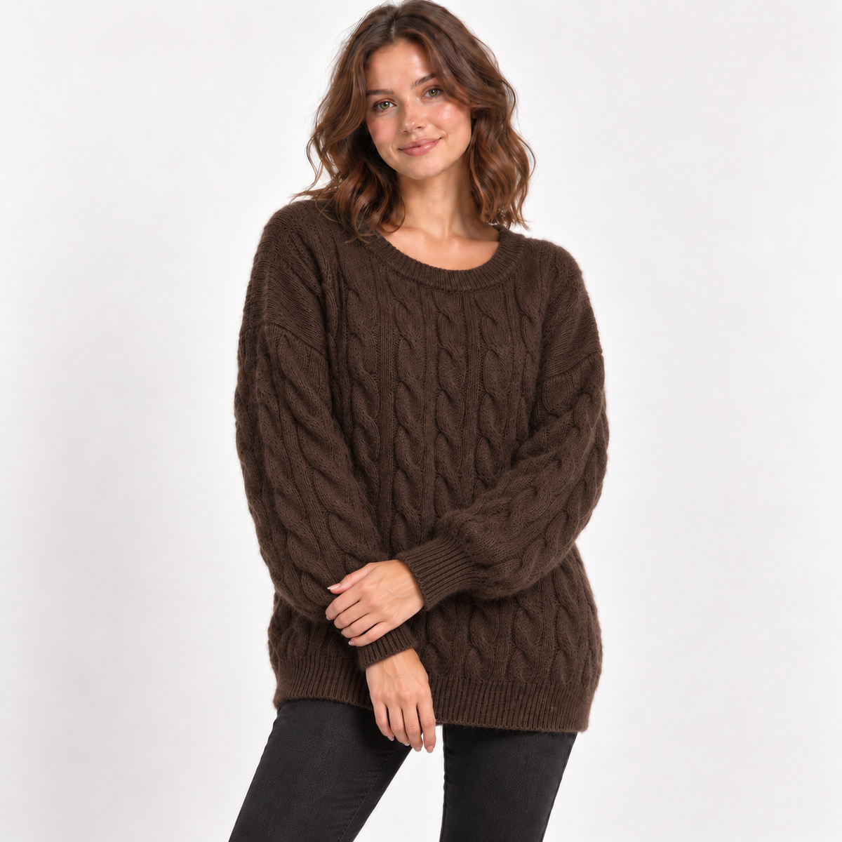 Oversized Chunky Soft Fluffy 3D Textured Cable Knit Jumper