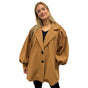 PUFF SLEEVES WOOLEN PEA COAT SUPER SOFT X-LARGE PUFF SLEEVES SHORT COAT