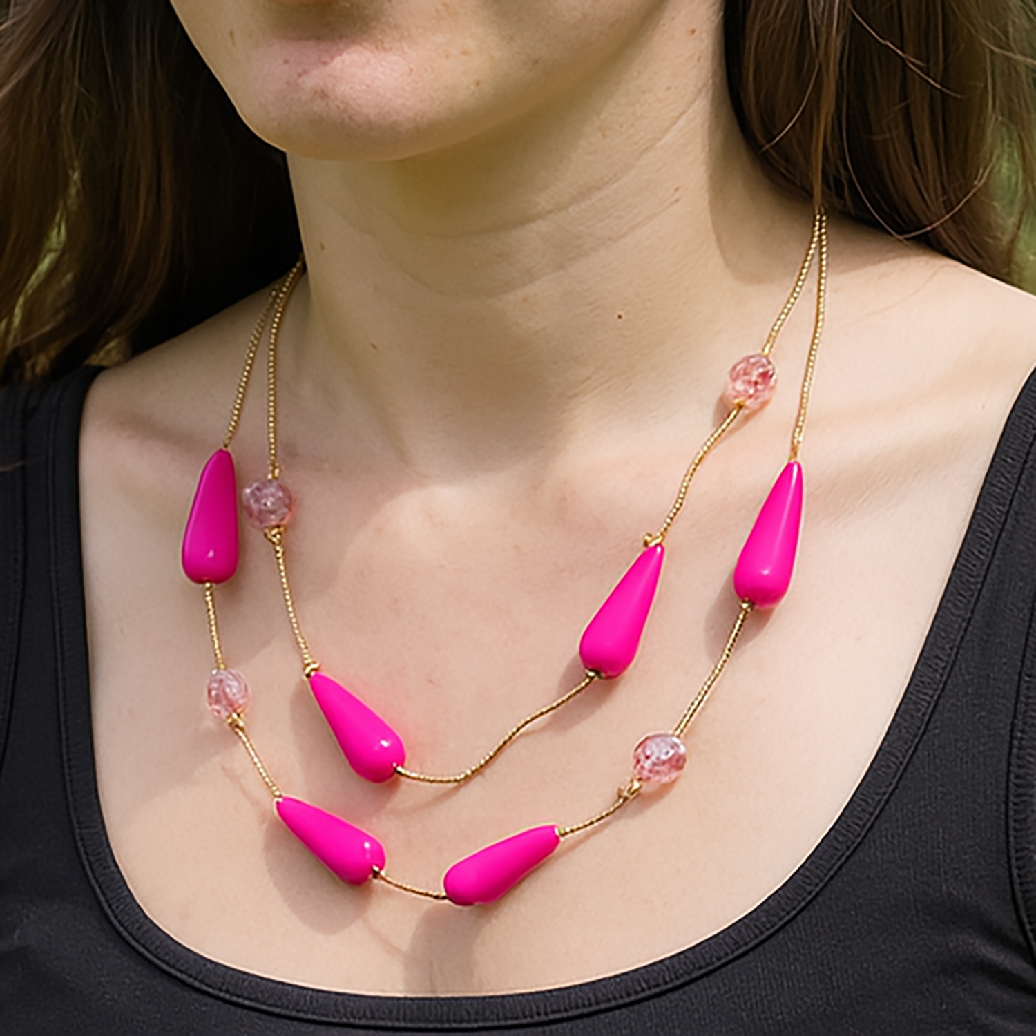 Hot Raindrop Double-Layer Necklace