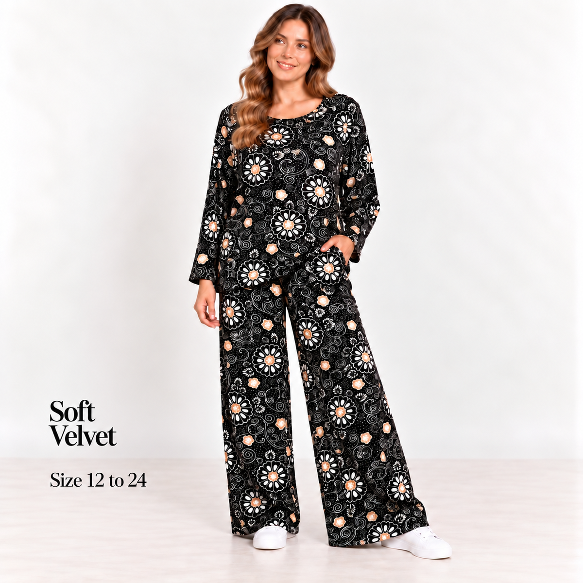 Comfort Valvet Feel Lounge Co-ord Sets ONE SIZE FITS ALL 12-24