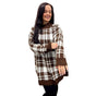 LADIES KNITWEAR JUMPER SUPER SOFT TURTLENECK GINGHAM CHECK DOUBLE LAYERS OVERSIZED JUMPER