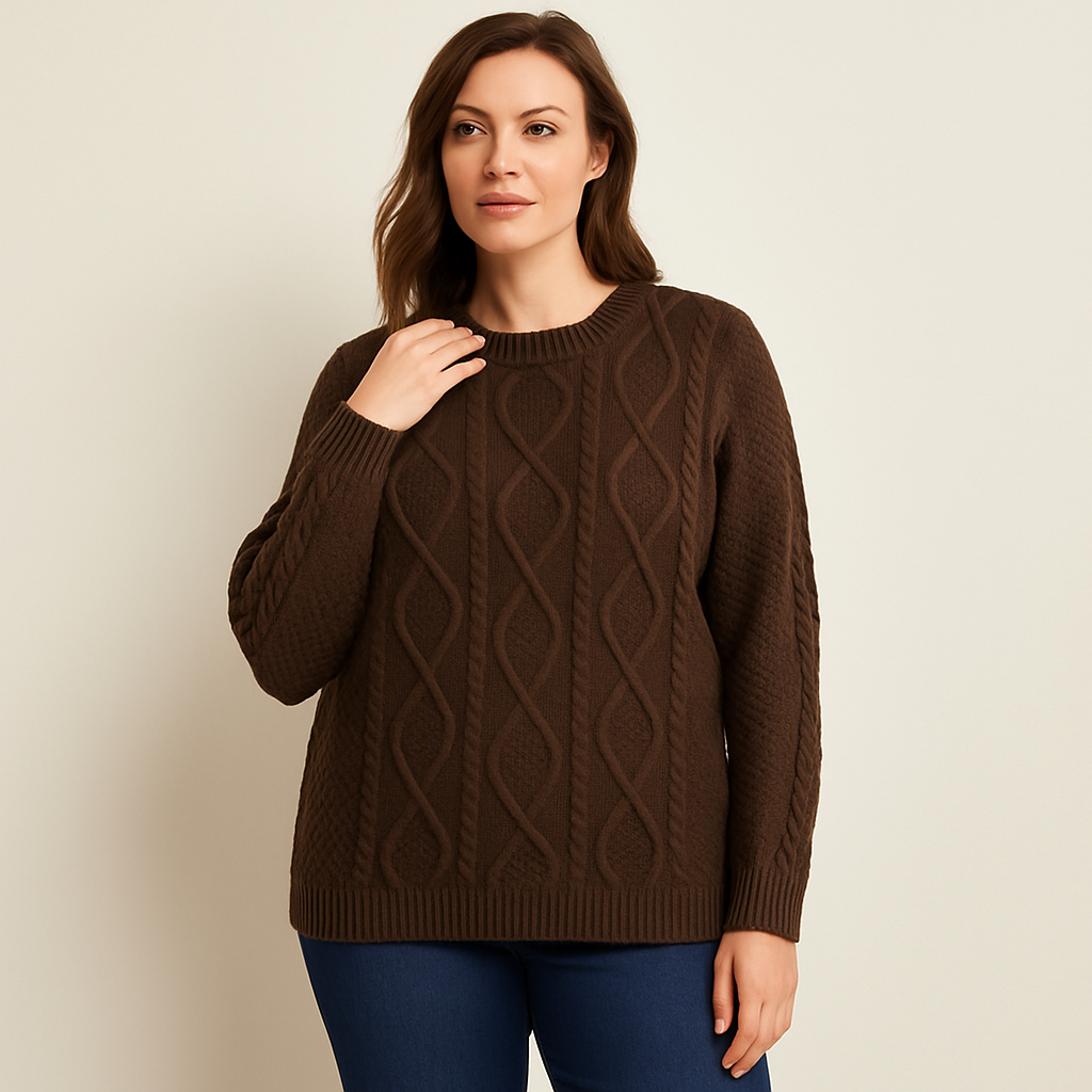 Chunky Cable Knitted Oversized Stretchy Winter Pullover Jumper