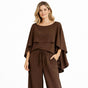 Cape Butterfly Top & Wide Leg Pants Co-Ord Set – Plus Size