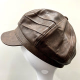 LEATHER EFFECT HATS WASHED LEATHER EFFECT HERRINGBONE