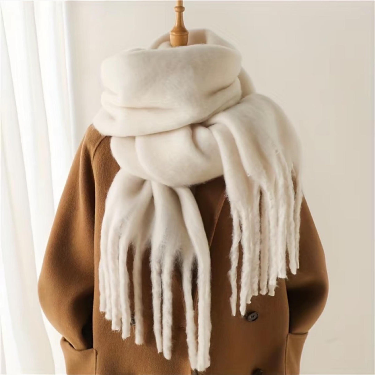 Fluffy Scarves With Chunky Tassels Super Soft Super Fluffy Cosy And Warm