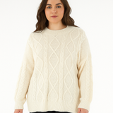 Chunky Cable Knitted Oversized Stretchy Winter Pullover Jumper