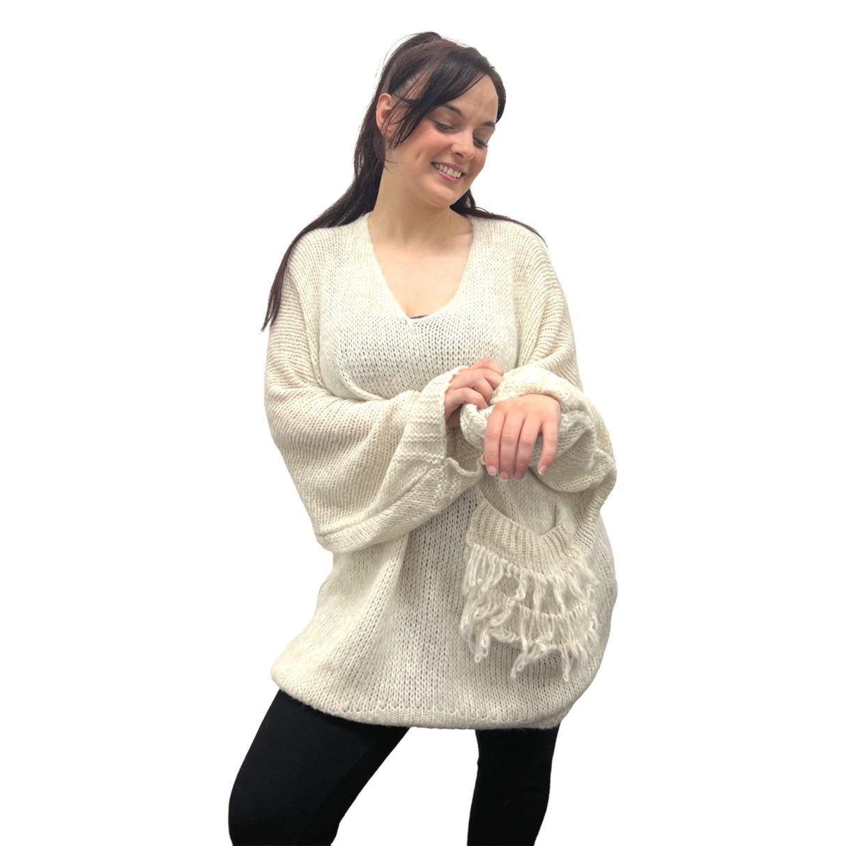 LADIES OVERSIZED CHUNKY KNIT JUMPER COCOON SHAPE MOHAIR CHUNKY KNIT SOFT AND FLUFFY MOHAIR WOOL BLEND