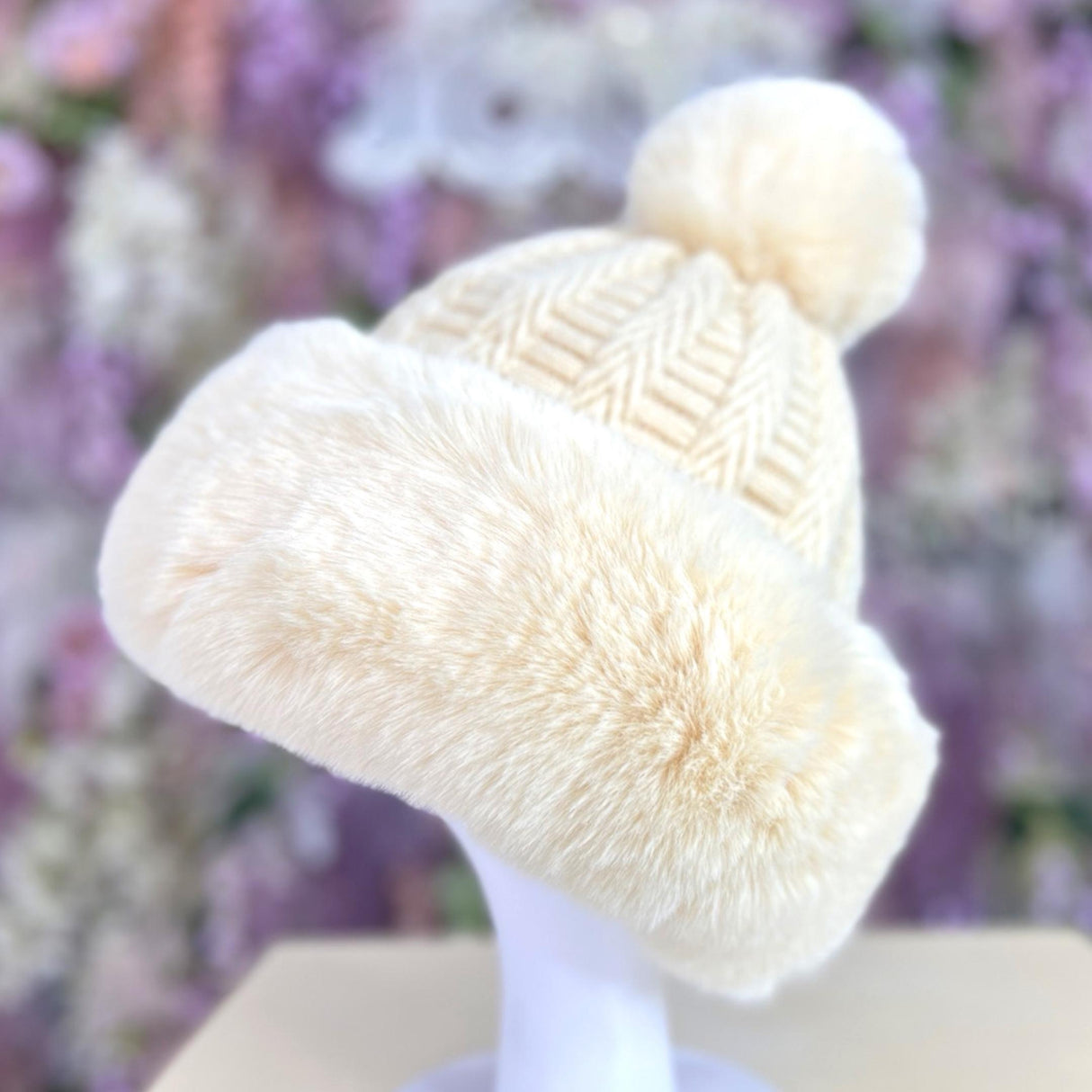 Faux Fur Winter Pom Pom Hat SUPER SOFT SUPER COZY