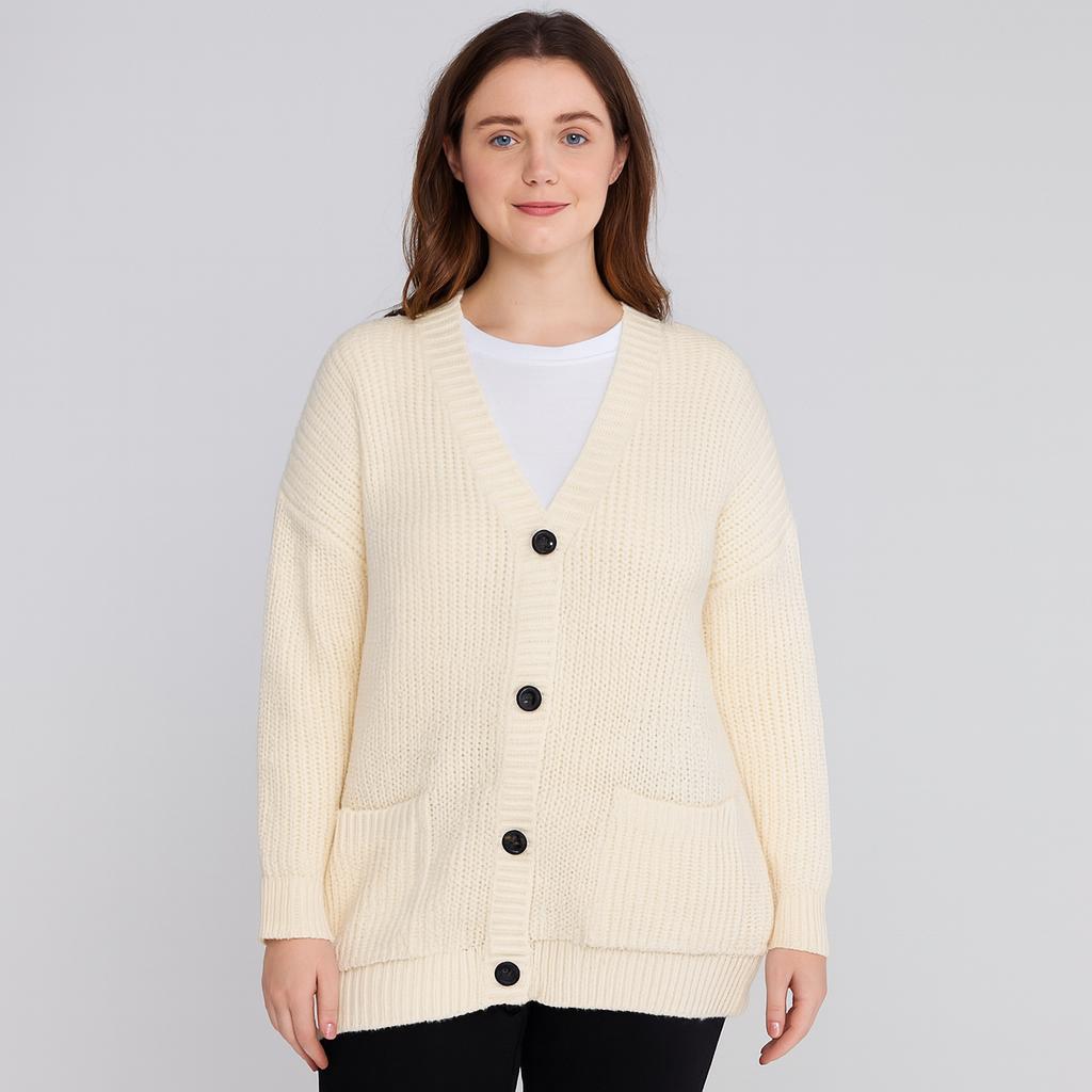 Oversized Chunky Knit Ladies Cardigan One Size Fits All UK Size 12-22