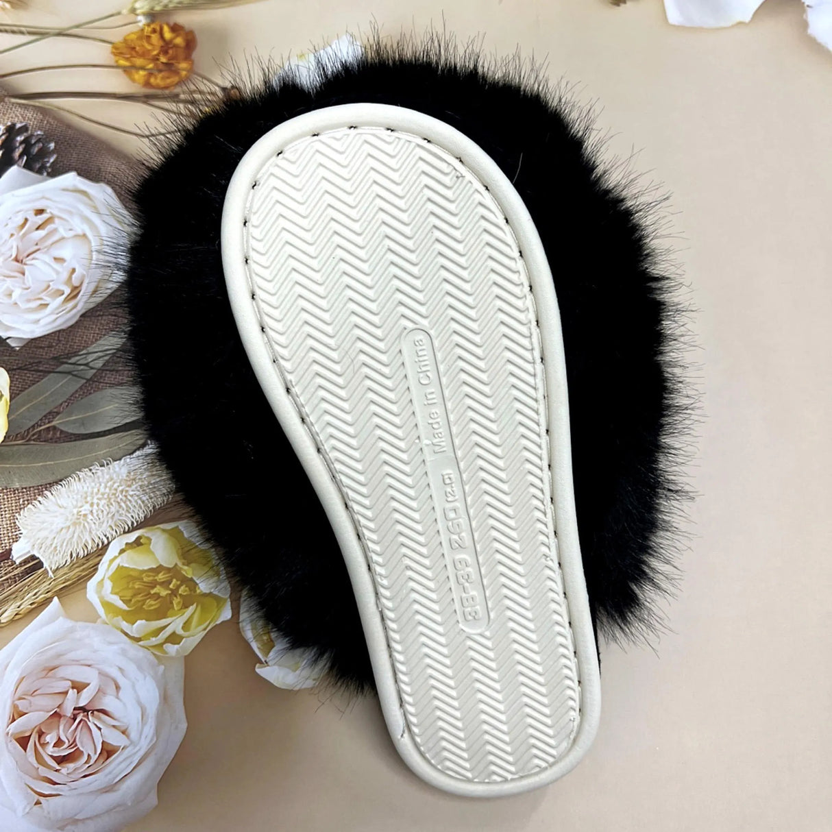 Ladies Faux Fur Pom Pom Slippers Super Soft Cushion Insole Non-shedding Best Durable Eva Anti-Slippery Sole UK Size 3-8