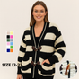 Oversized Chunky Knit Ladies Cardigan One Size Fits All UK Size 12-22