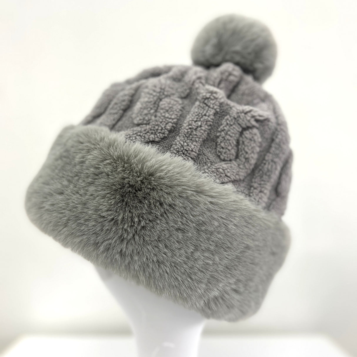 Women's Faux Fur Winter Pom Pom Hat SUPER SOFT SUPER COZY Plush warm lining inside