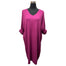 KNITTED MIDI DRESS LADISE BATWING COCOON SHAPE V-NECK FINE KNITTED TOP DRESS