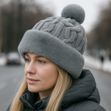 Women's Faux Fur Winter Pom Pom Hat SUPER SOFT SUPER COZY Plush warm lining inside
