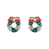 Christmas Wreath Bow Stud Earrings