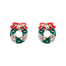 Christmas Wreath Bow Stud Earrings