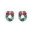 Christmas Wreath Bow Stud Earrings