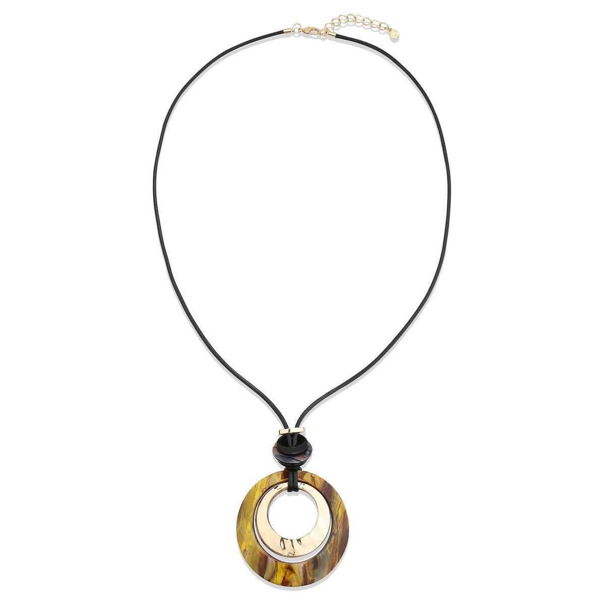 Coffee Ring Pendant Statement Necklace YA22019COF