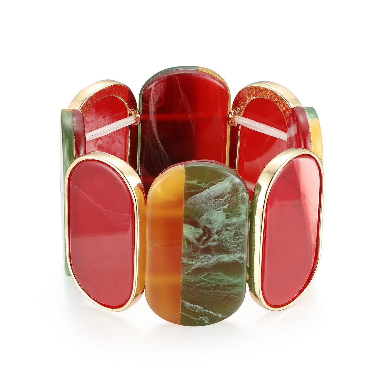 Red Resin Stretchy Bracelet YA22901MUL