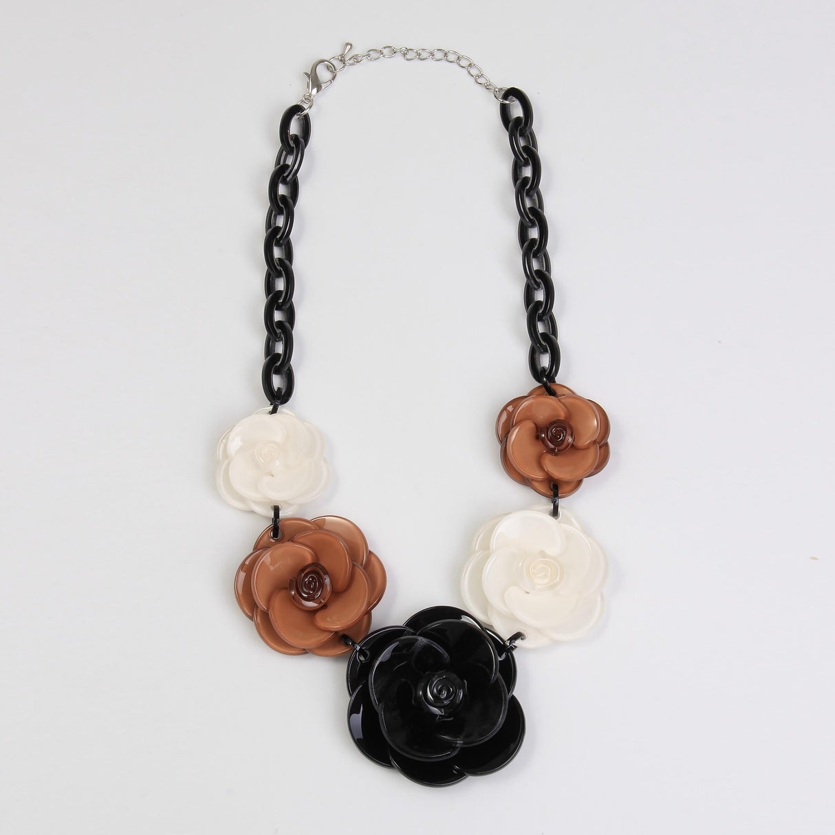 Flowers In A Row Short Necklace