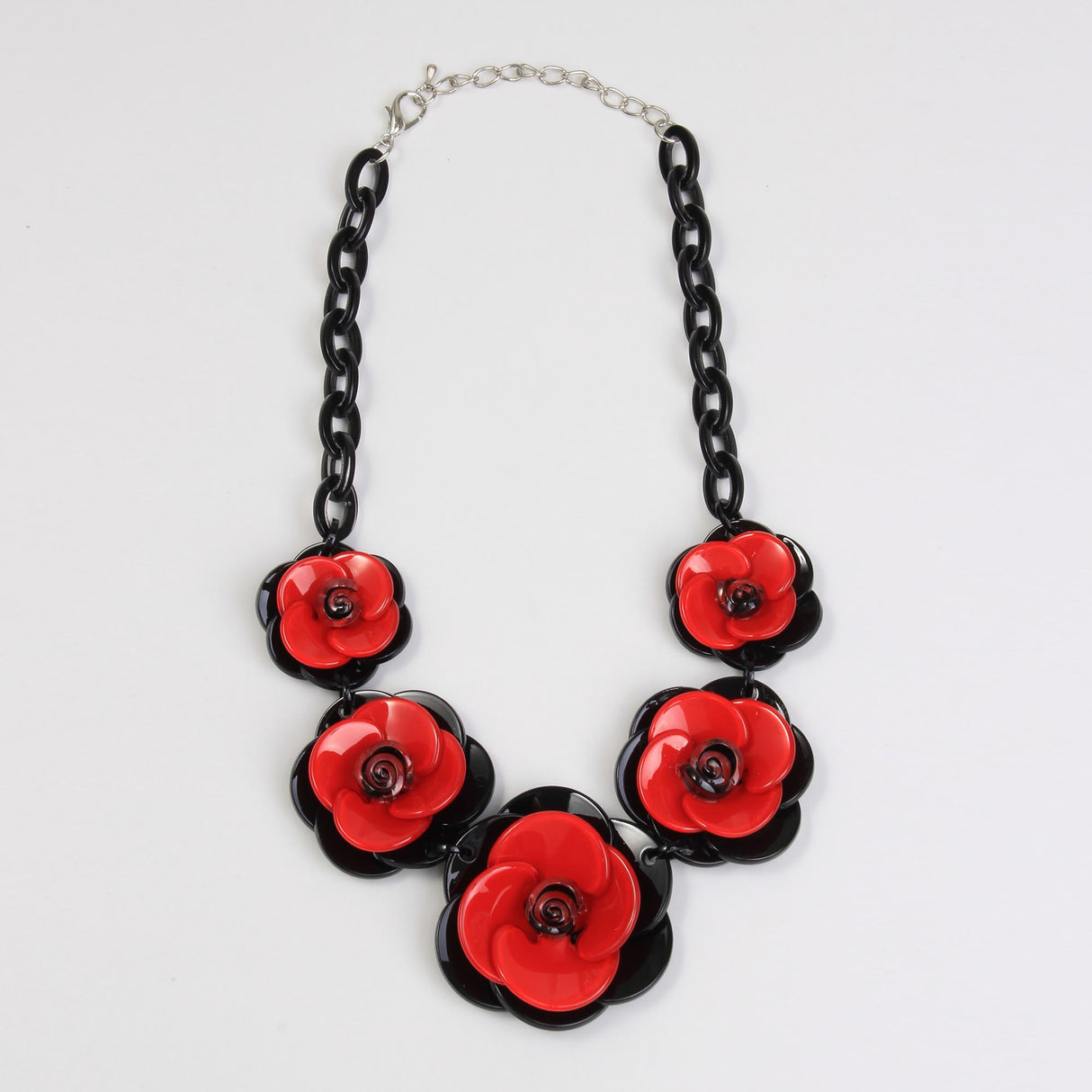 Flowers In A Row Short Necklace