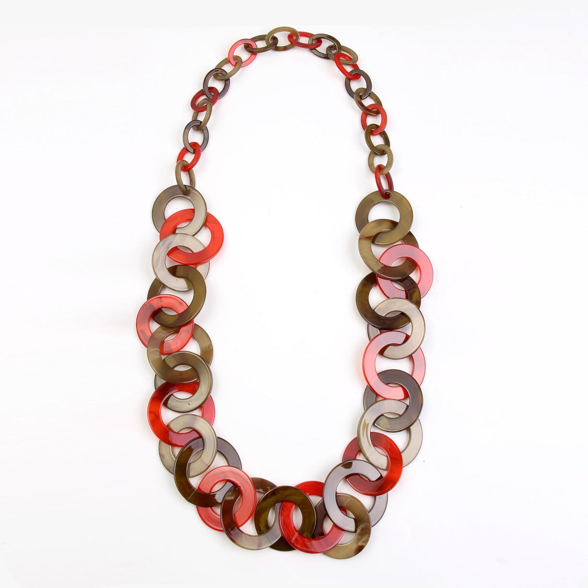 Ovals In Chain Long Necklace