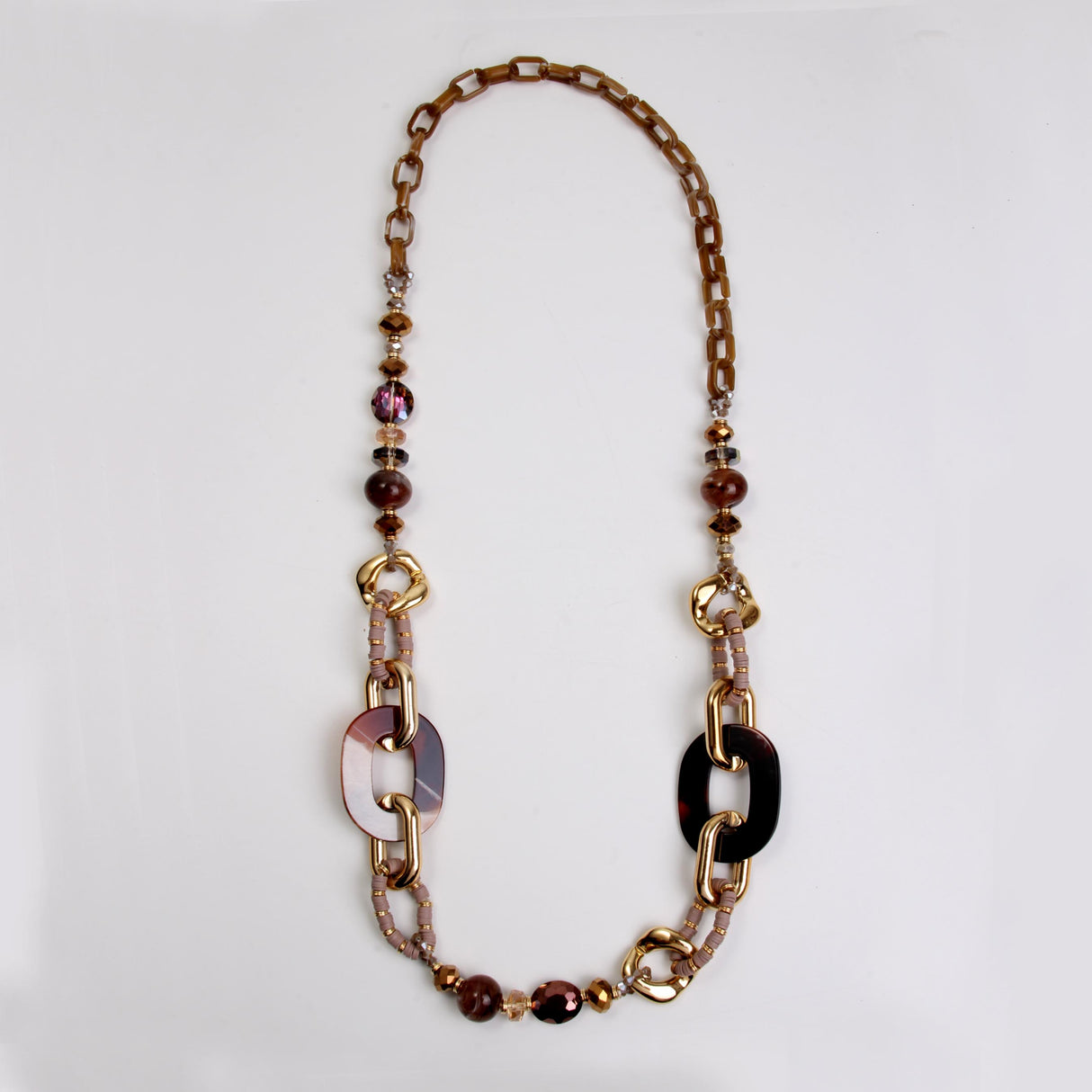 Beads And Ovals Long Necklace