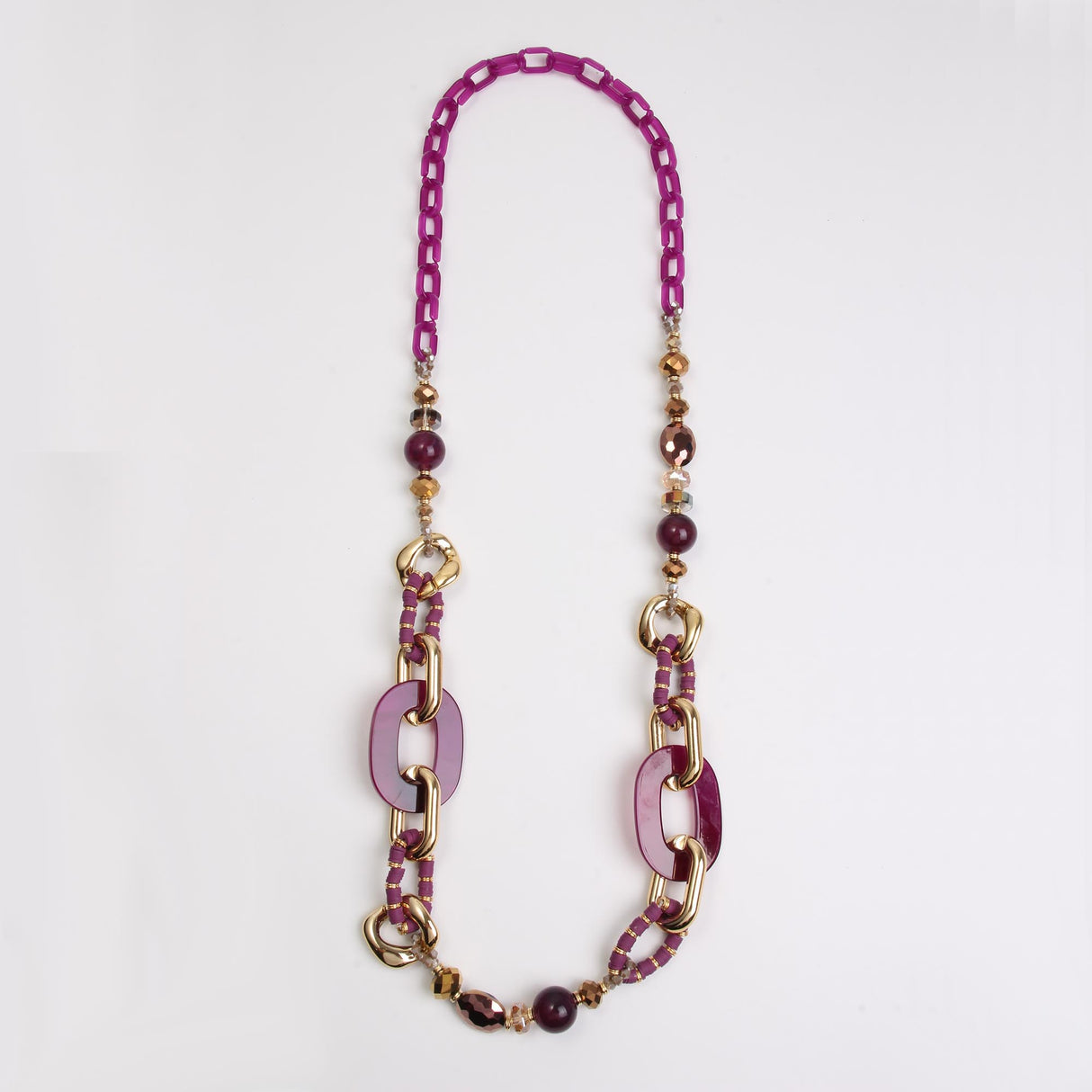 Beads And Ovals Long Necklace