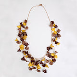 Leafy Patterned Shape Short Necklace