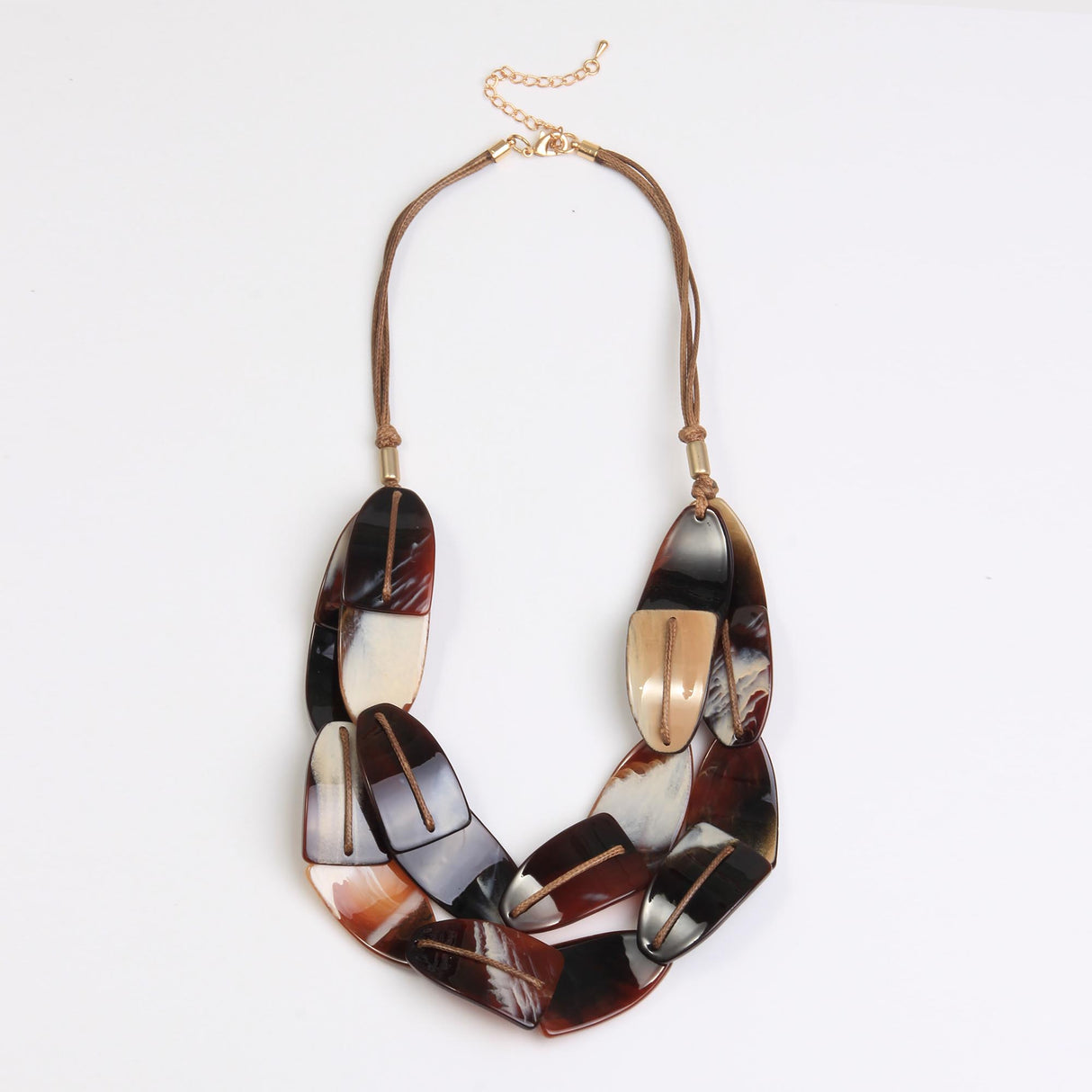 Multi Shapes Ovals In Chord Short Necklace