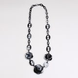 Multi Beaded Ovals Chain Long Necklace